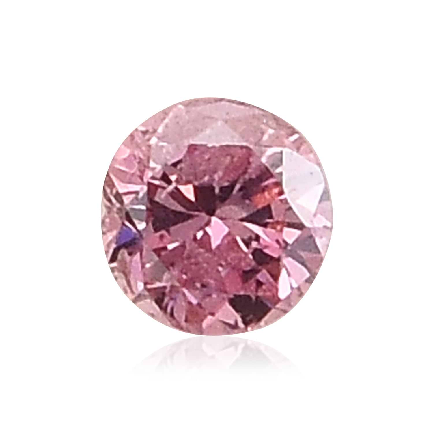 0.07 Carat Fancy Intense Pink Round Brillant Diamond GIA