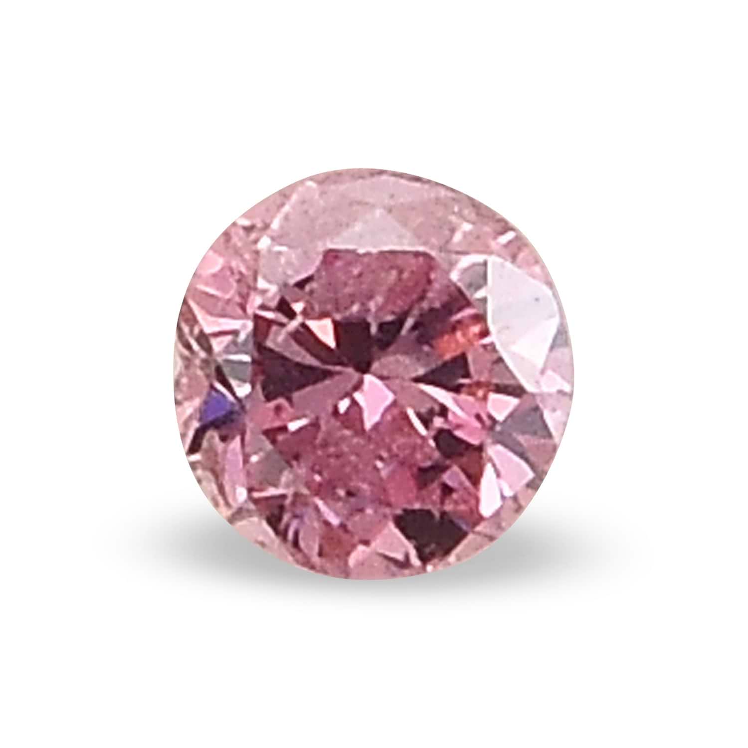 0.07 Carat Fancy Intense Pink Round Brillant Diamond GIA