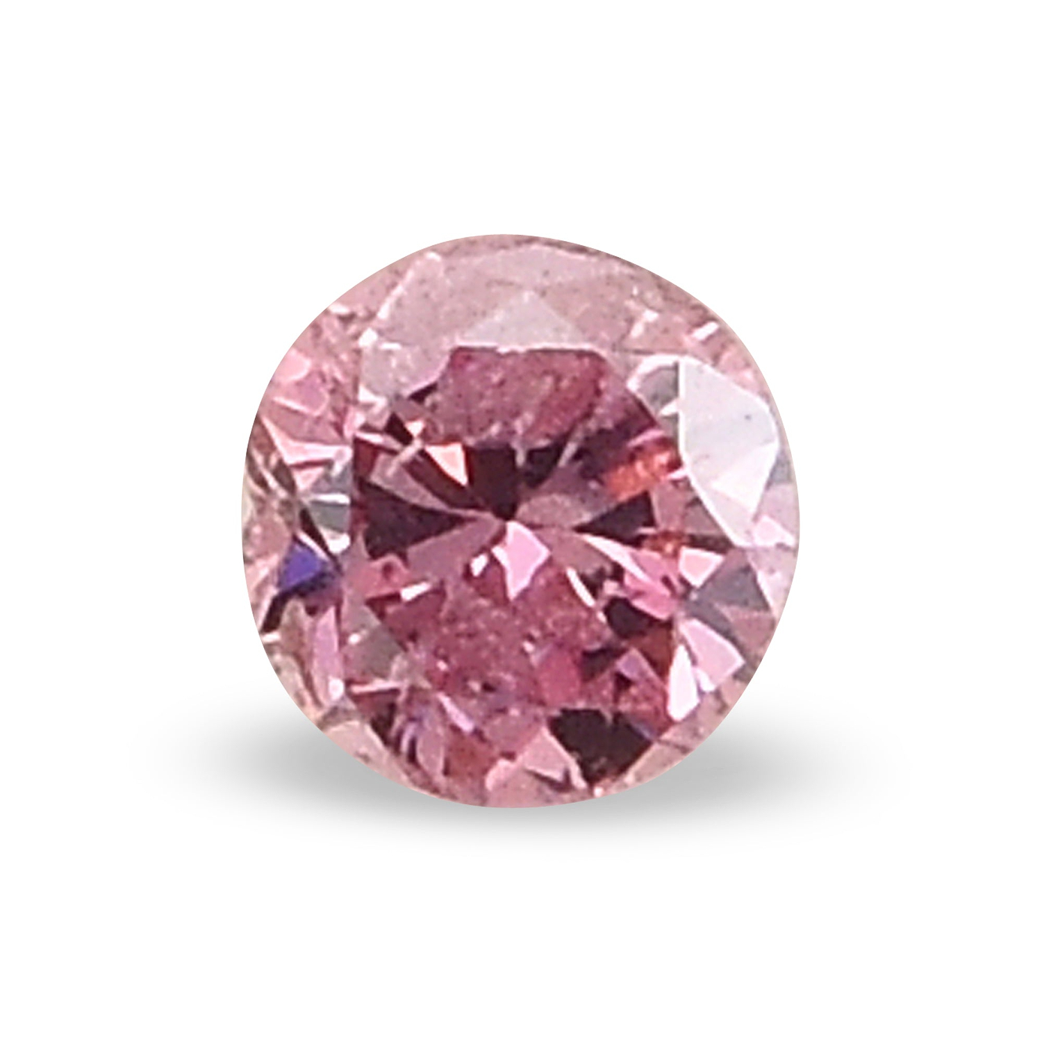 0.07 Carat Fancy Intense Pink Round Brillant Diamond  GIA