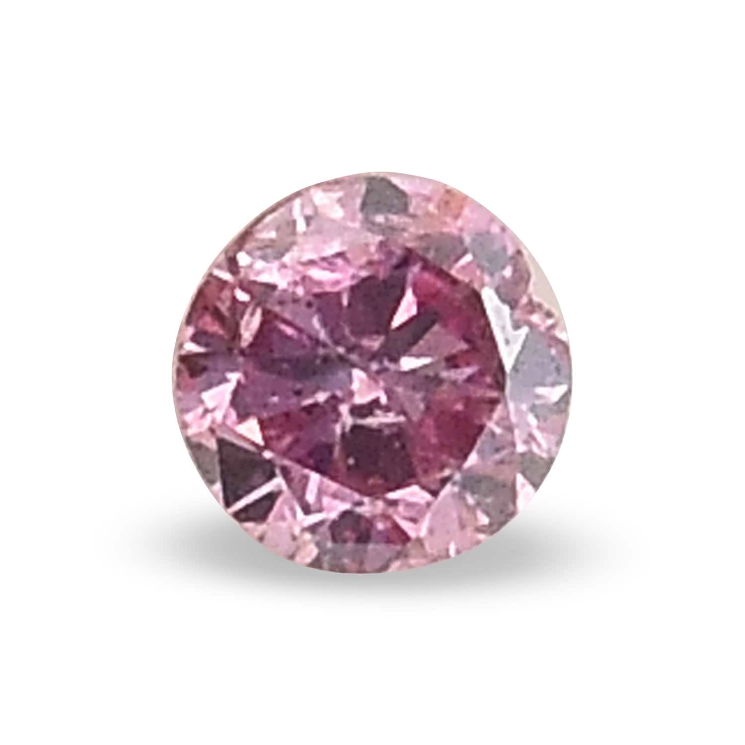 0.06 Carat Fancy Intense Purplish Pink Round Brillant Diamond (I2) GIA