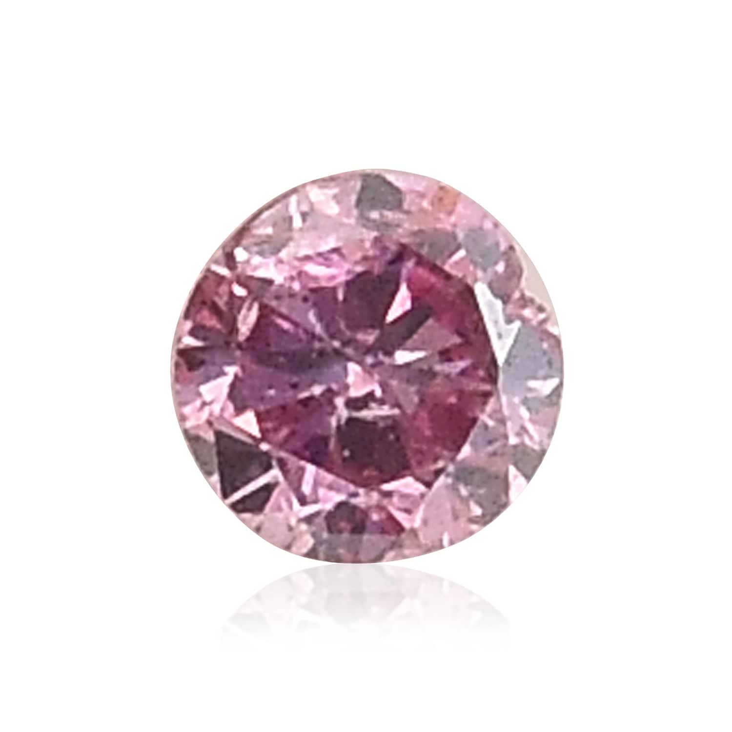 0.06 Carat Fancy Intense Purplish Pink Round Brillant Diamond (I2) GIA