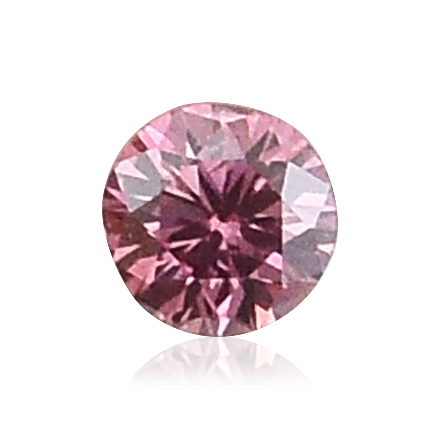 0.06 Carat Fancy Intense Pink Round Brillant Diamond GIA
