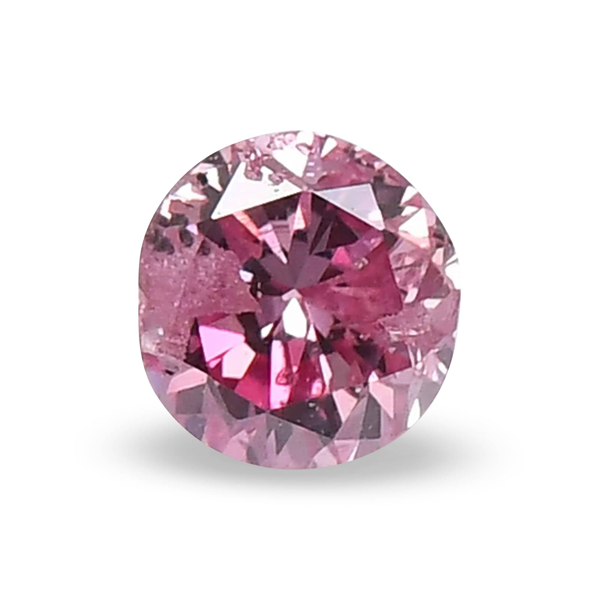 0.14 Carat Fancy Intense Purplish Pink Round Brilliant Diamond GIA