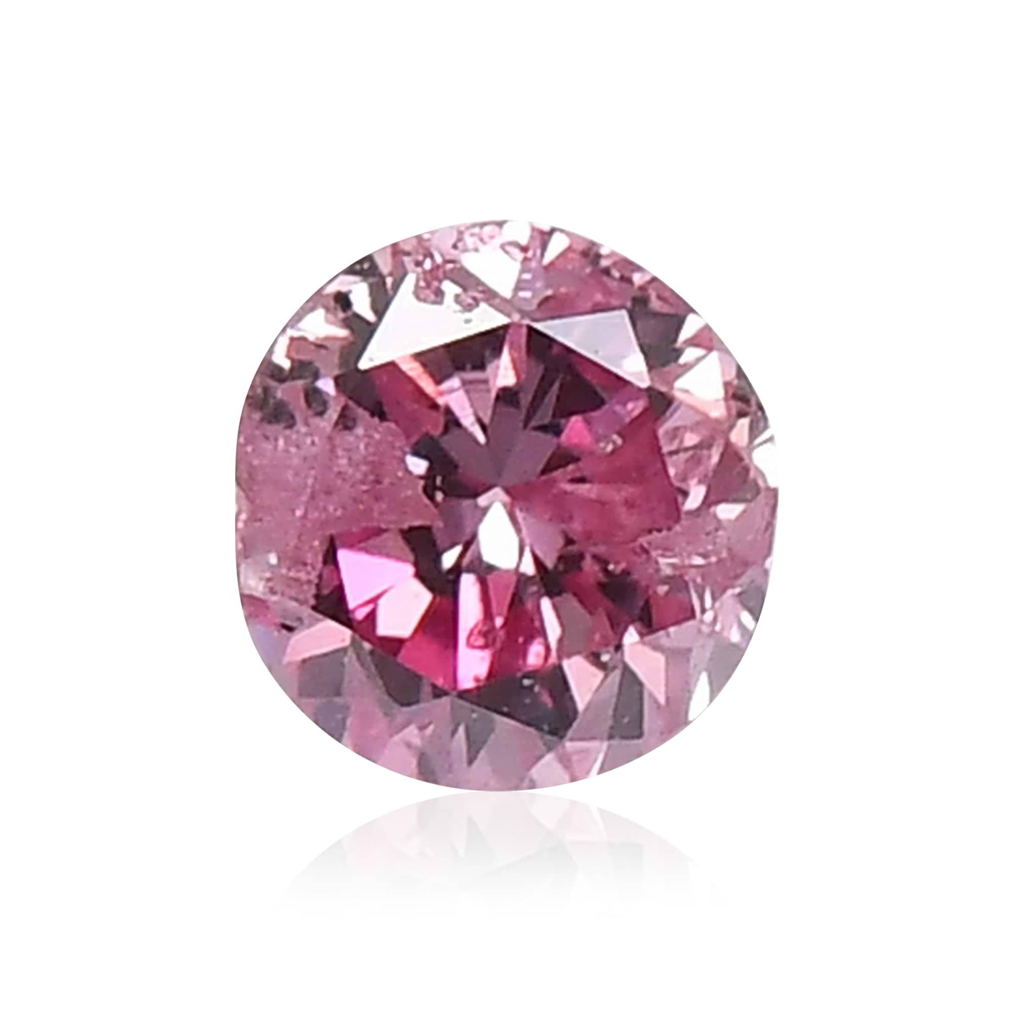 0.14 Carat Fancy Intense Purplish Pink Round Brilliant