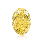 0.50 Carat Fancy Intense Yellow Oval Diamond VVS2 GIA