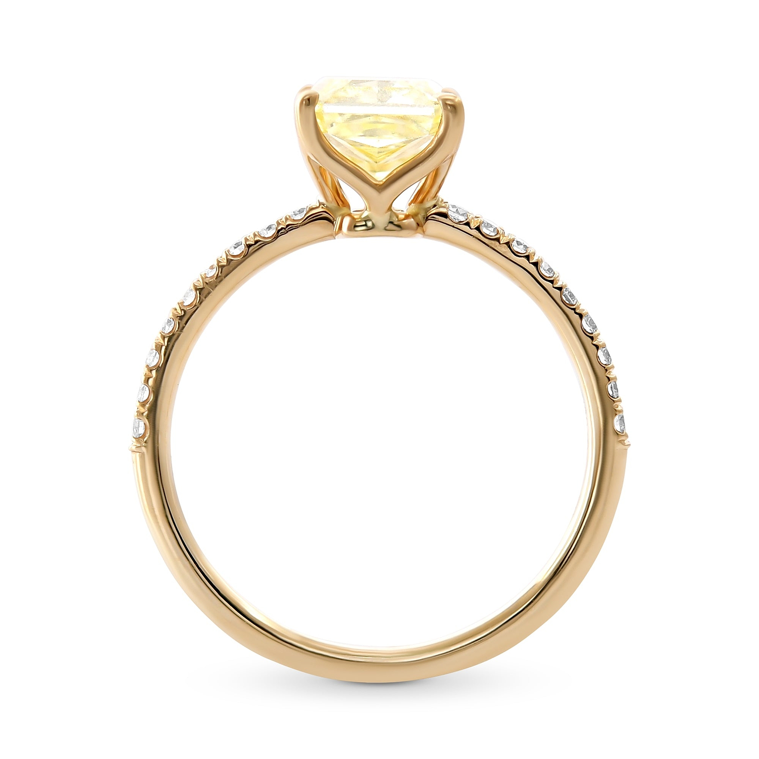 Yellow Side Stones Ring