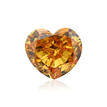 0.44 Carat Fancy Deep Yellow Orange HEART Diamond SI2 GIA