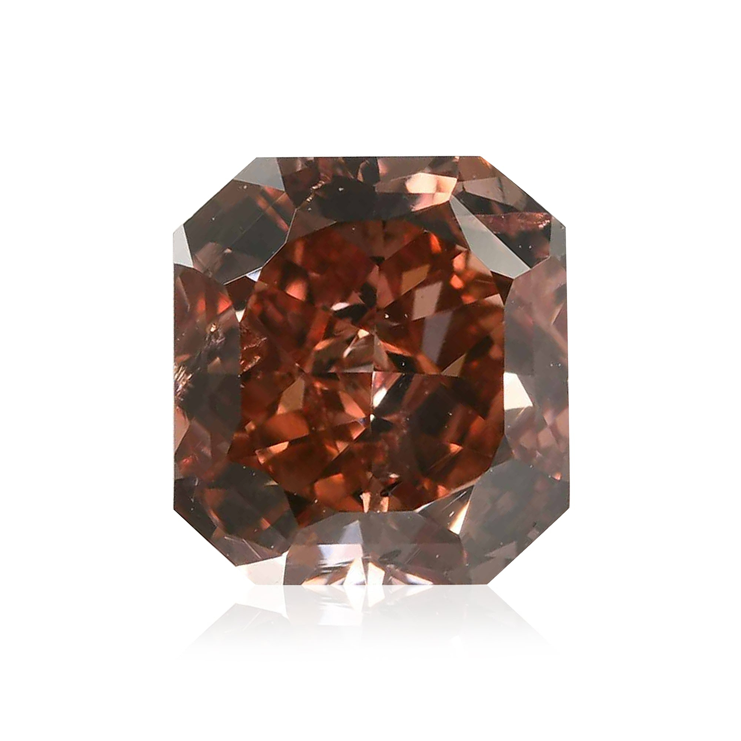 0.51 Carat Fancy Deep Pink Brown Radiant Diamond SI2 GIA