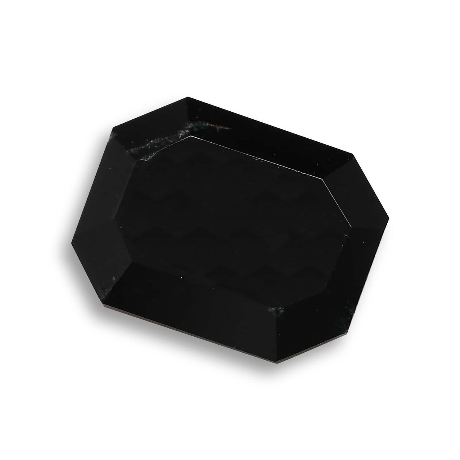 0.83 Carat Fancy Black Emerald Diamond GIA