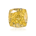 0.50 Carat Fancy Intense Yellow Cushion Diamond VVS1 GIA