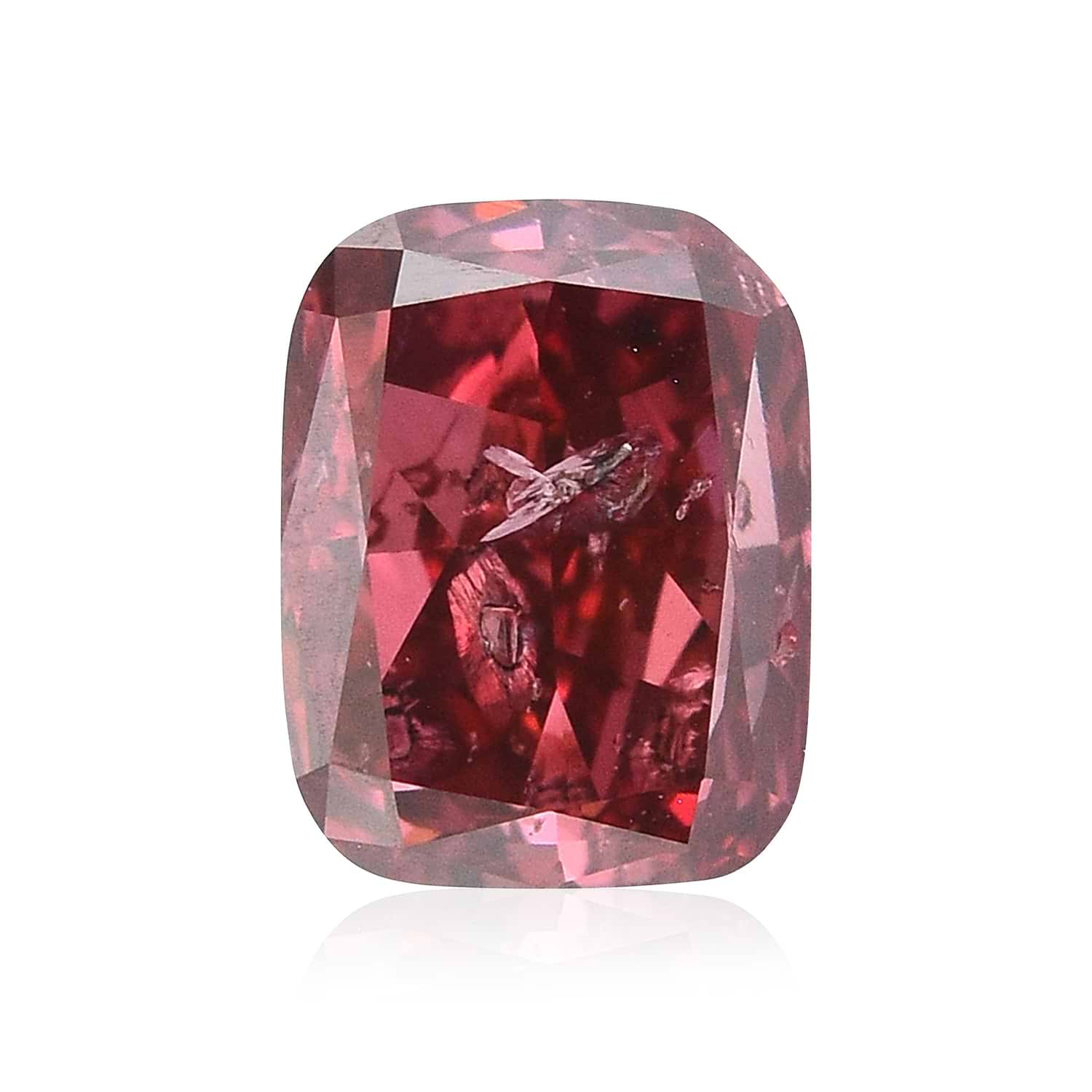0.77 Carat Fancy Red Cushion Diamond (I2) GIA