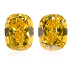 1.24 Carat Fancy Vivid Yellow Cushion Diamonds VVS1