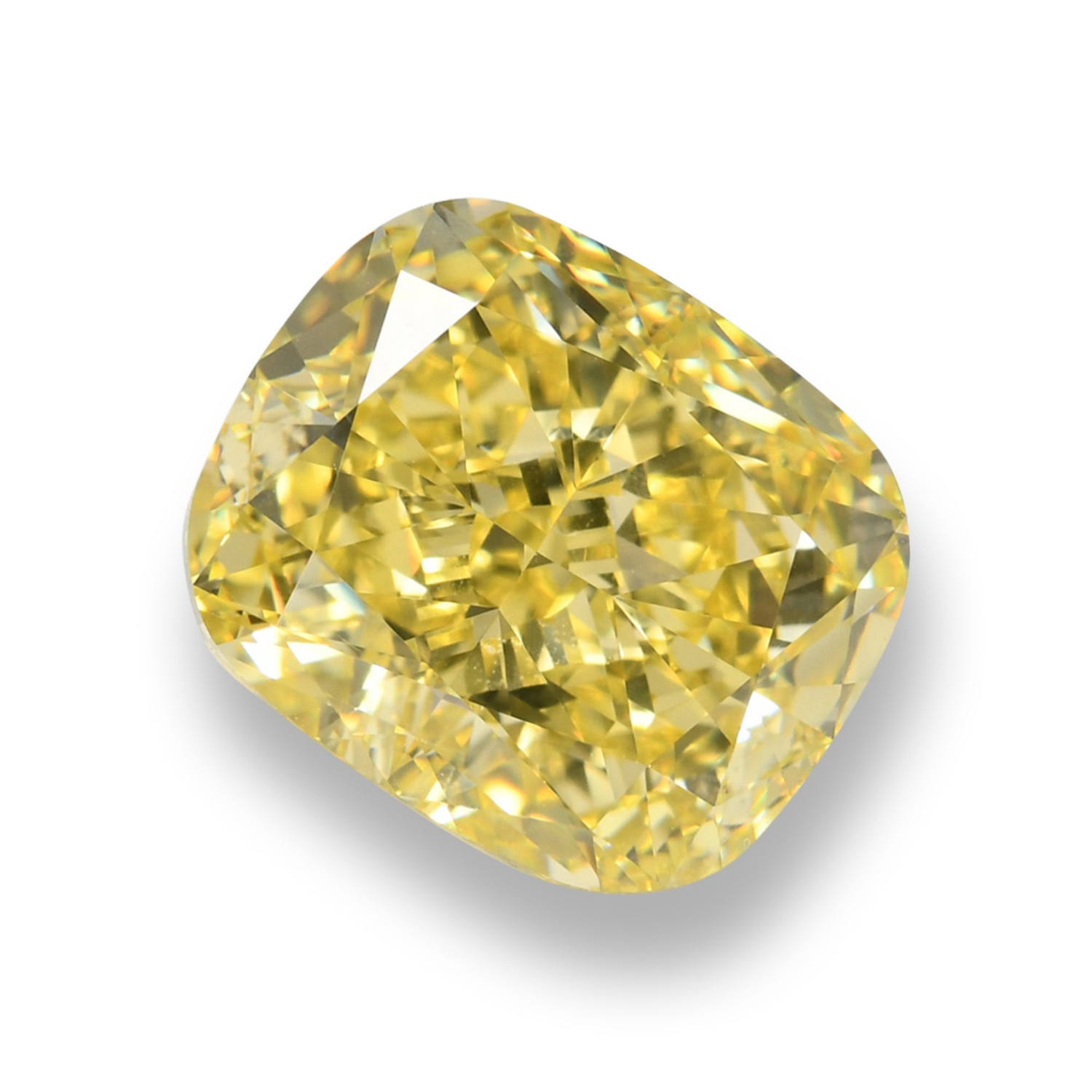 6.01 Carat Fancy Intense Yellow Cushion Diamond VS2 GIA