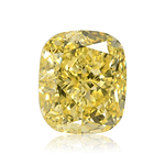 6.01 Carat Fancy Intense Yellow Cushion Diamond VS2 GIA