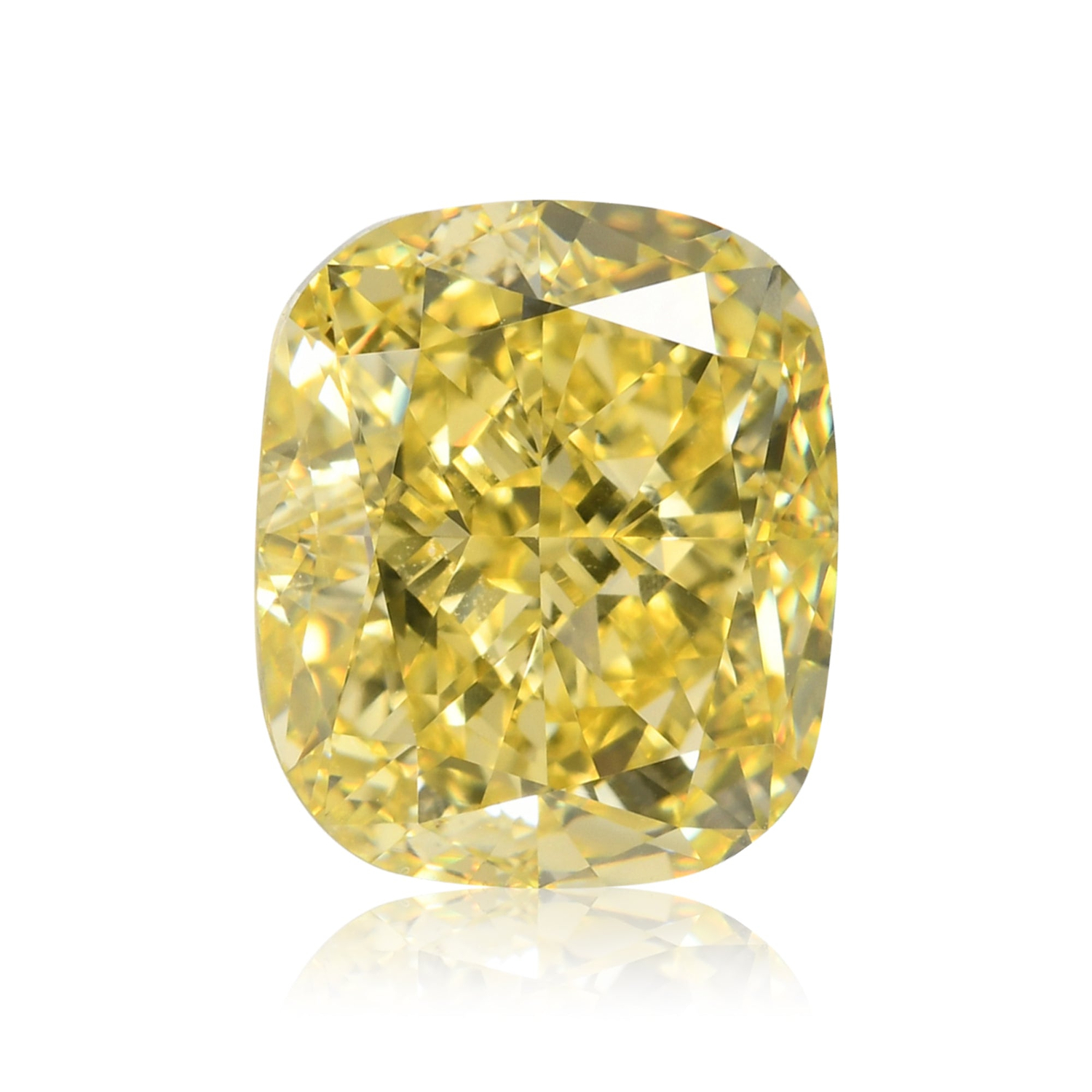 6.01 Carat Fancy Intense Yellow Cushion Diamond VS2 GIA