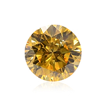 0.27 Carat Fancy Vivid Yellow Round Brillant Diamond I2 GIA