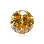 0.32 Carat Fancy Vivid Yellow Round Brilliant Diamond I2 GIA