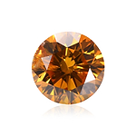 0.57 Carat Fancy Deep Yellow Orange Round Brillant Diamond I2 GIA