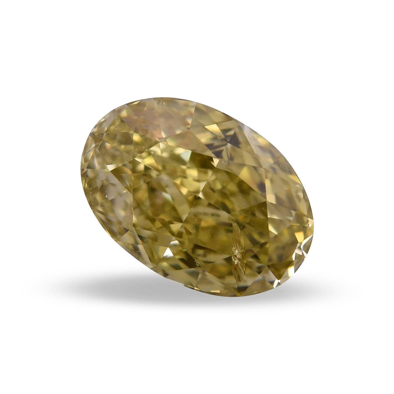 0.81 Carat Fancy Deep Brownish Greenish Yellow Oval Diamond I1 GIA