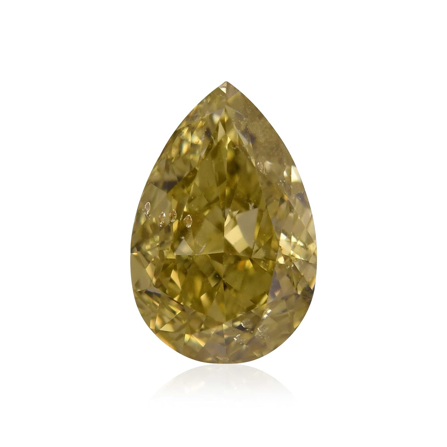0.82 Carat Fancy Deep Brownish Greenish Yellow Pear Diamond SI2 GIA