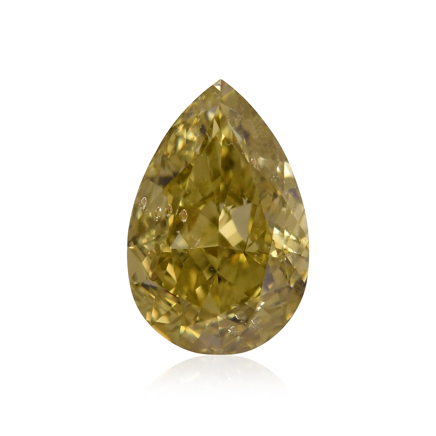0.82 Carat Fancy Deep Brownish Greenish Yellow Pear Diamond SI2 GIA