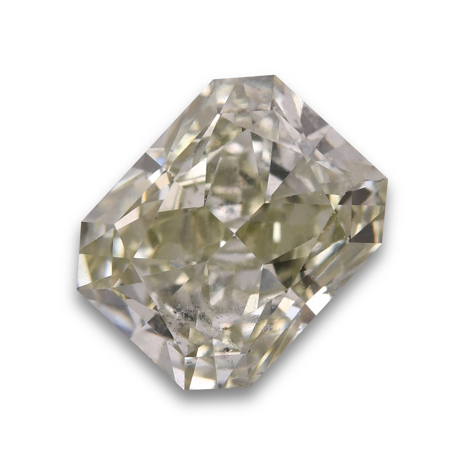0.95 Carat Fancy Grayish Yellowish Green Radiant Diamond SI2 GIA