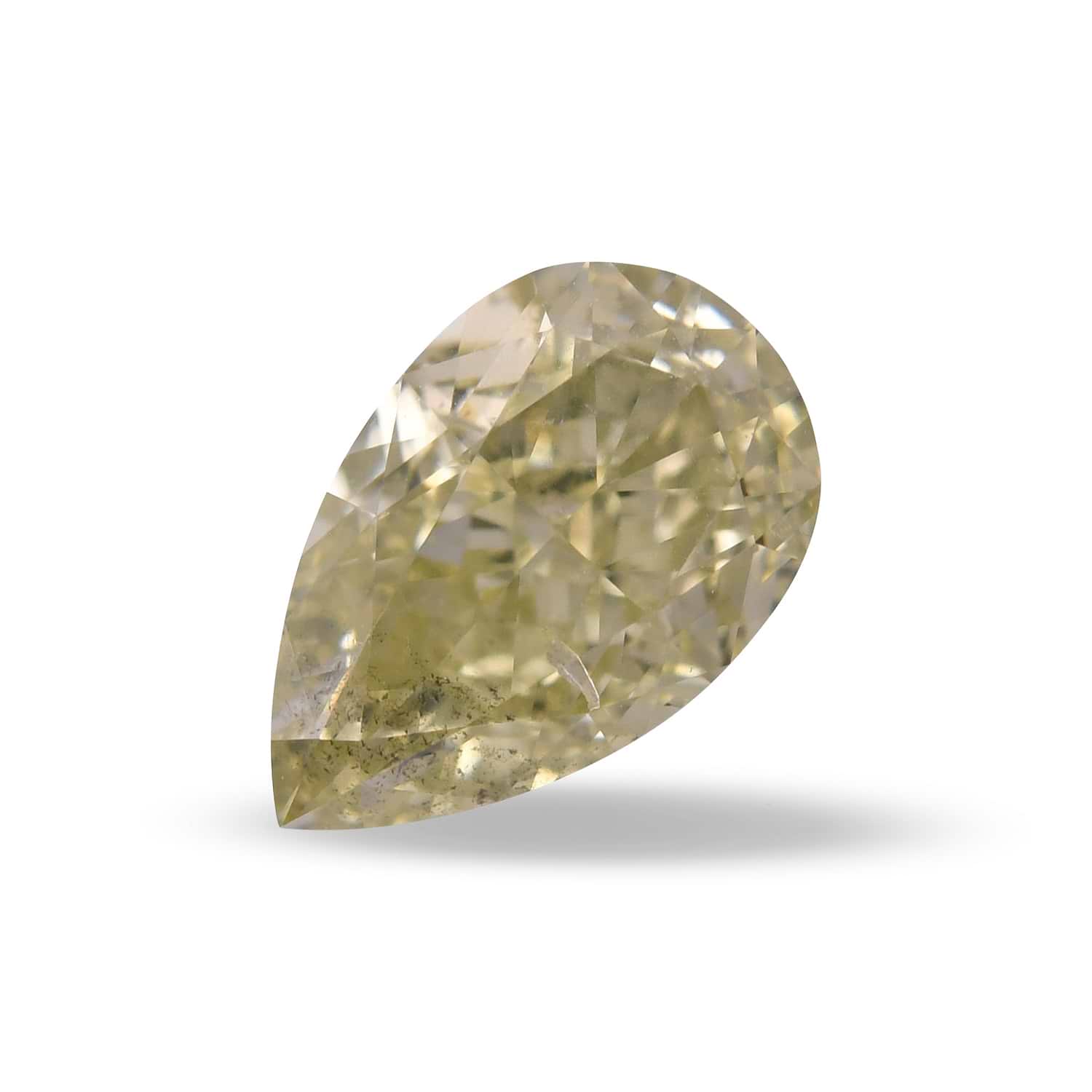 1.01 Carat Fancy Brownish Greenish Yellow Pear Diamond SI2 GIA