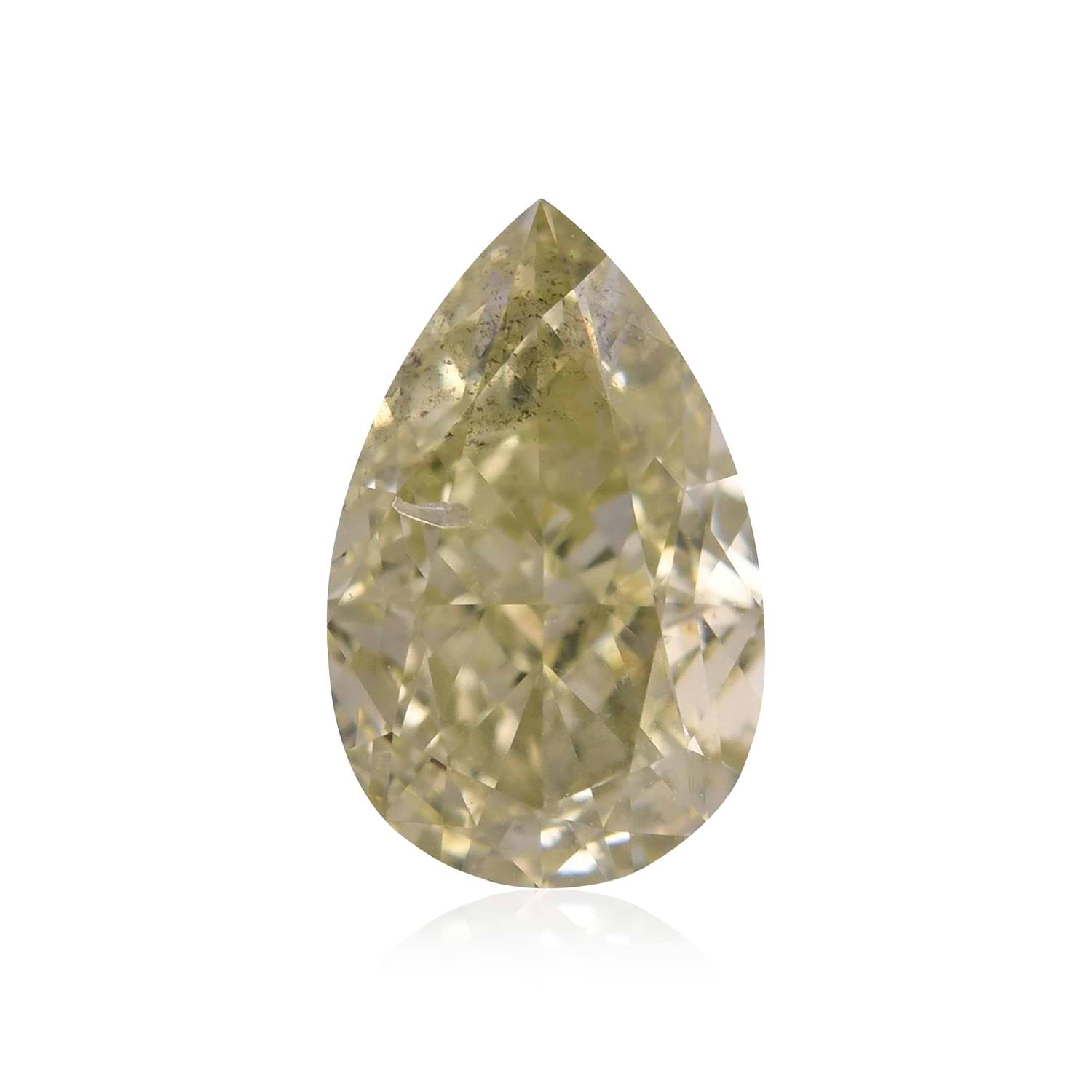 1.01 Carat Fancy Brownish Greenish Yellow Pear Diamond SI2 GIA
