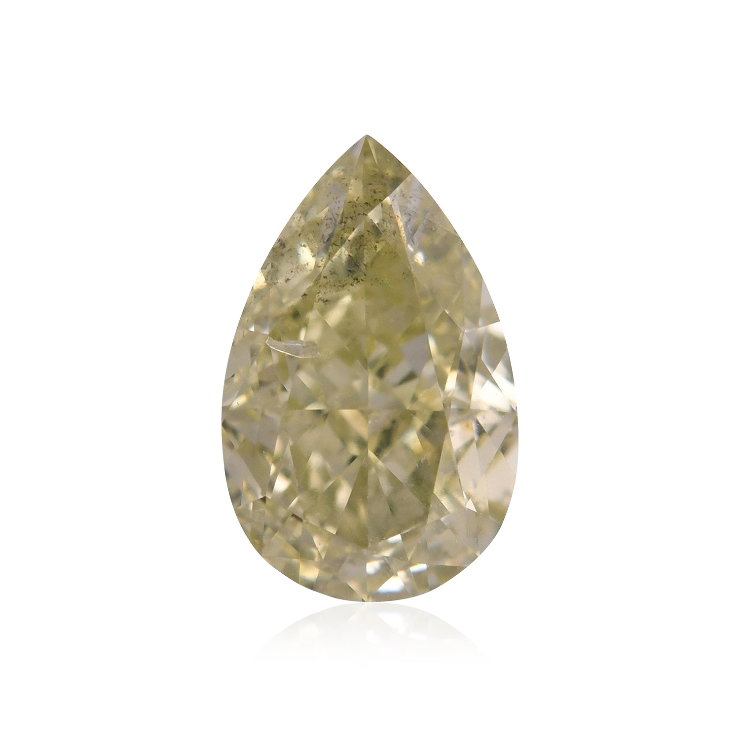 1.01 Carat Fancy Brownish Greenish Yellow Pear Diamond SI2 GIA