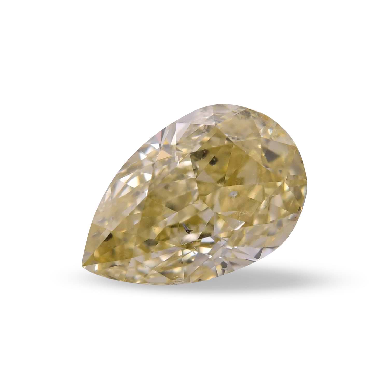 1.01 Carat Fancy Brownish Greenish Yellow Pear Diamond SI2 GIA