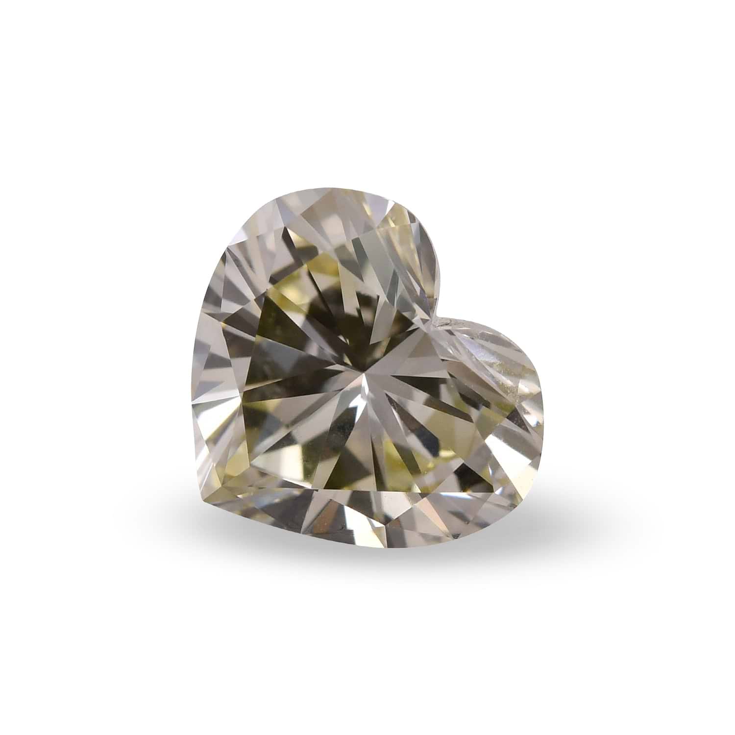 1.46 Carat Fancy Light Brownish Greenish Yellow HEART Diamond VVS1 GIA