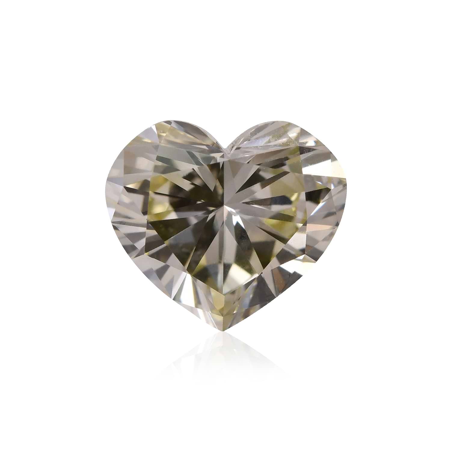 1.46 Carat Fancy Light Brownish Greenish Yellow HEART Diamond VVS1 GIA