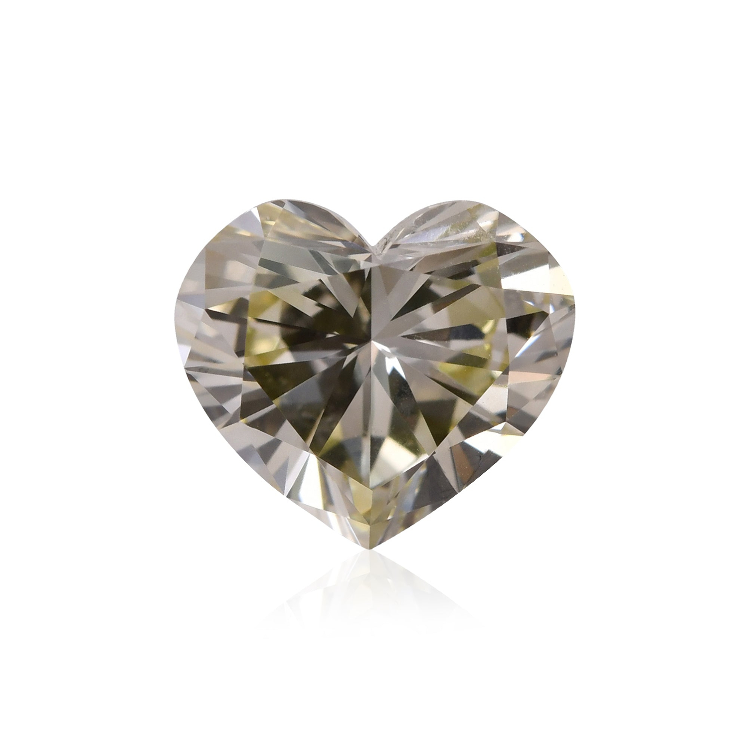 1.46 Carat Fancy Light Brownish Greenish Yellow HEART Diamond VVS1 GIA