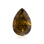 1.52 Carat Fancy Deep Brown Greenish Yellow Pear Diamond SI2 GIA