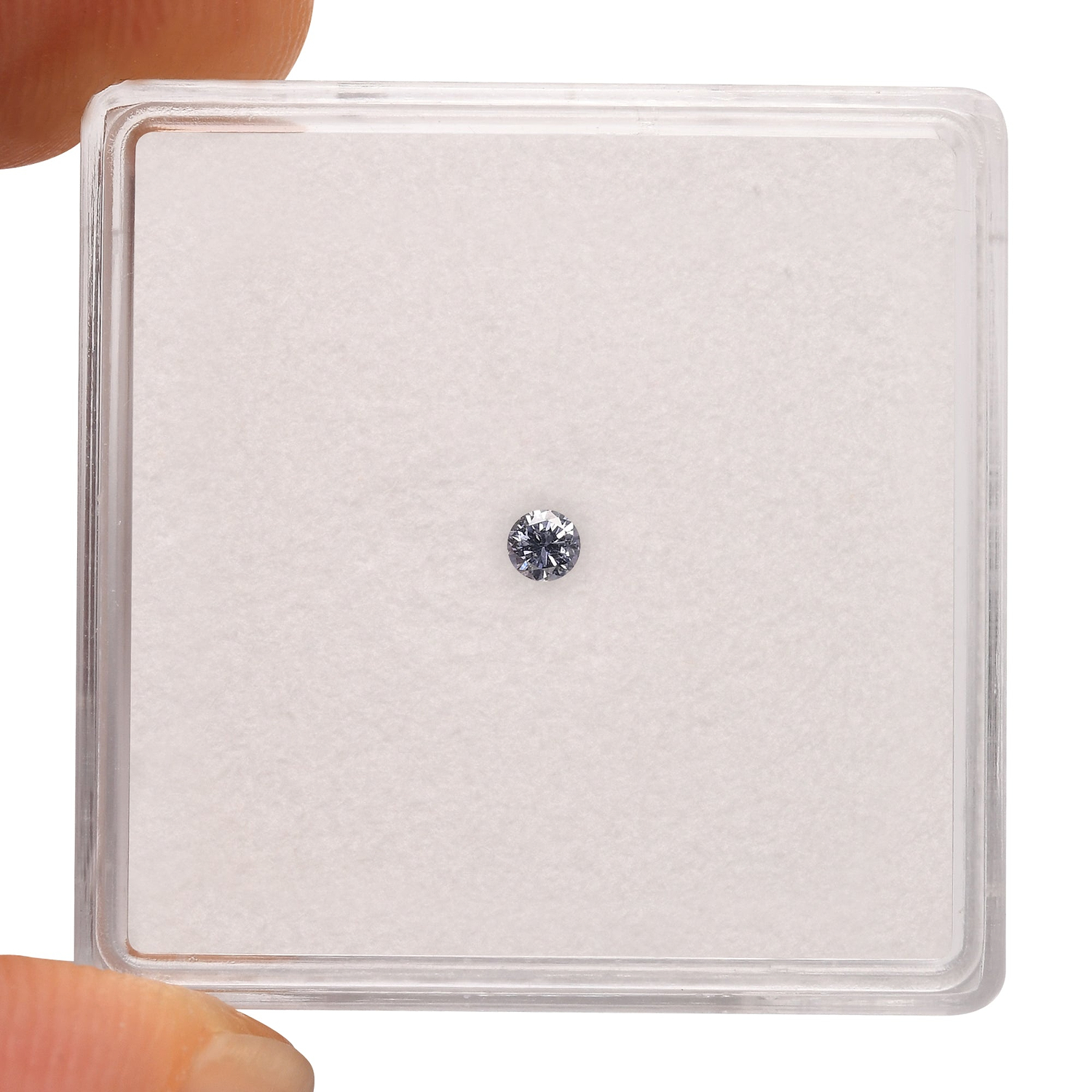 0.04 Carat Fancy Grayish Violet Round Brillant Diamond (I1) GIA