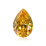 0.50 Carat Fancy Vivid Orangy Yellow Pear Diamond VS1 GIA