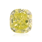 1.72 Carat Fancy Intense Greenish Yellow Cushion Diamond VS2 GIA