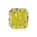 1.45 Carat Fancy Vivid Green Yellow Radiant Diamond SI2 GIA