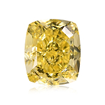 0.55 Carat Fancy Intense Yellow Cushion Diamond VS1 GIA