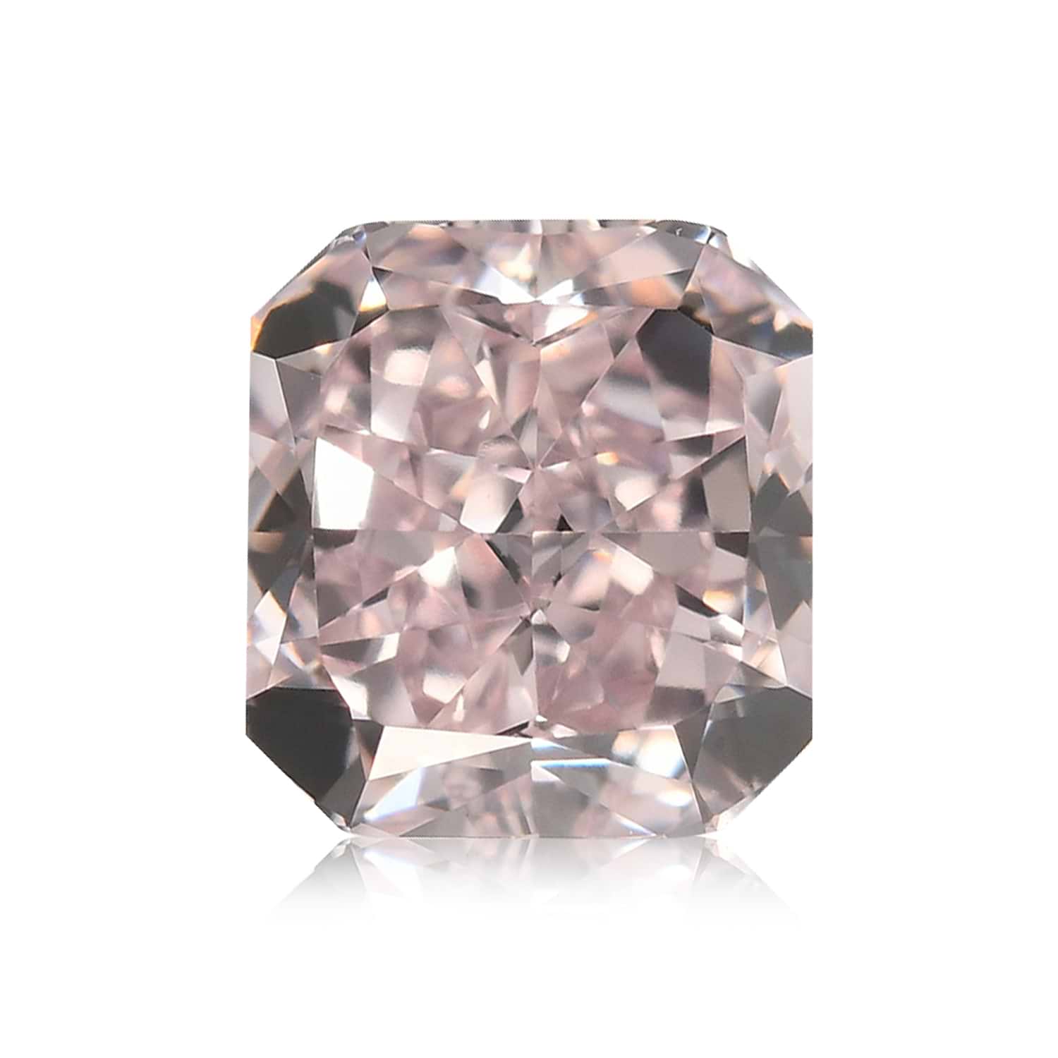 0.83 Carat Fancy Light Orangy Pink Radiant Diamond IF GIA