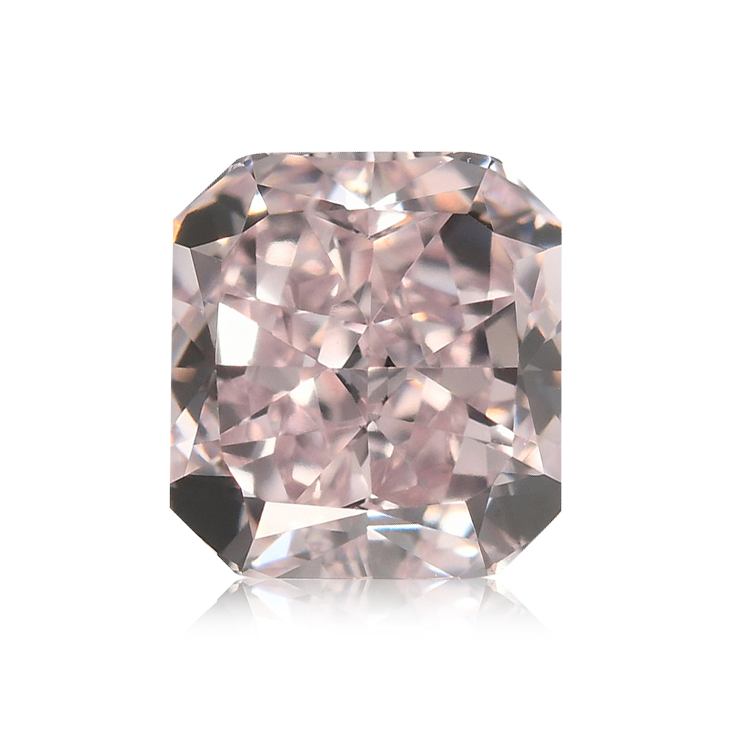 0.83 Carat Fancy Light Orangy Pink Radiant Diamond IF GIA