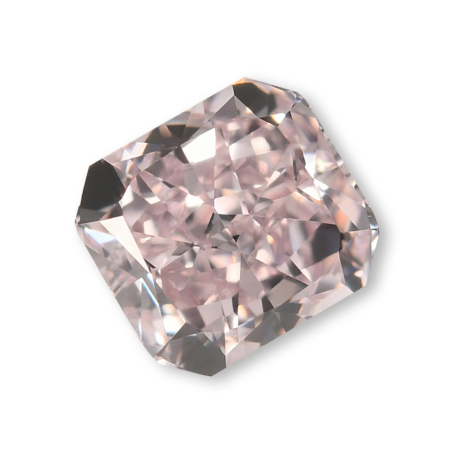 0.83 Carat Fancy Light Orangy Pink Radiant Diamond IF GIA