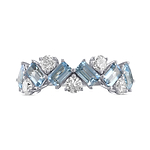 Aquamarine and Diamond Band Ring