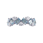 Aquamarine and Diamond Band Ring