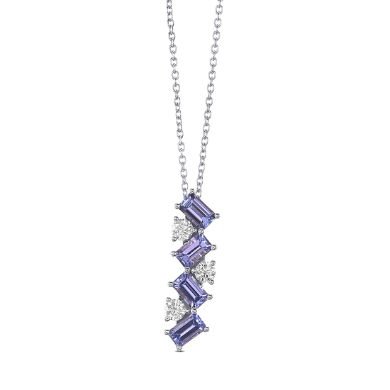 Tanzanite and Diamond Drop Pendant