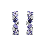 Tanzanite and Diamond Hoop Earrings