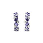 Tanzanite and Diamond Hoop Earrings