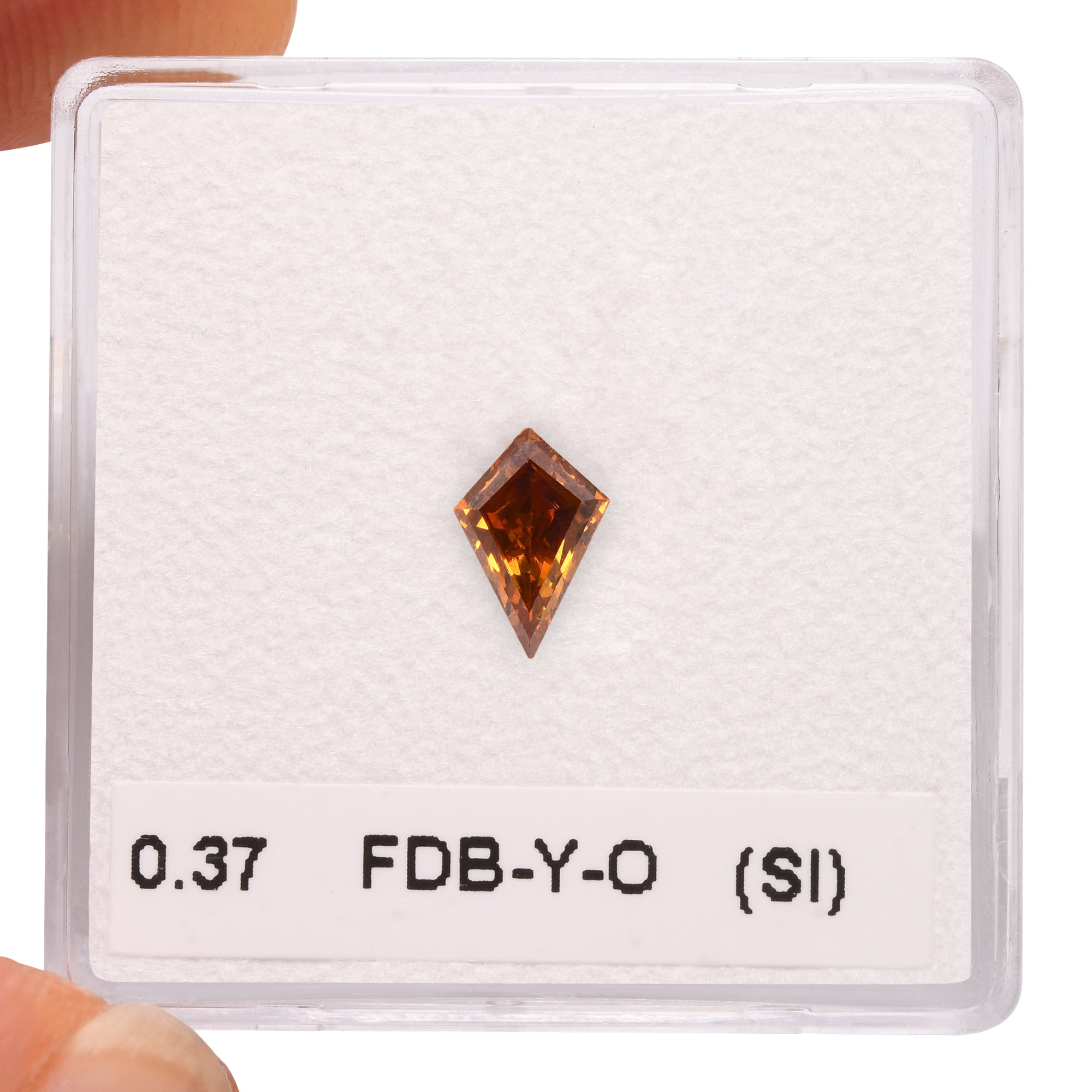 0.37 Carat Fancy Deep Brownish Yellowish Orange KITE Diamond