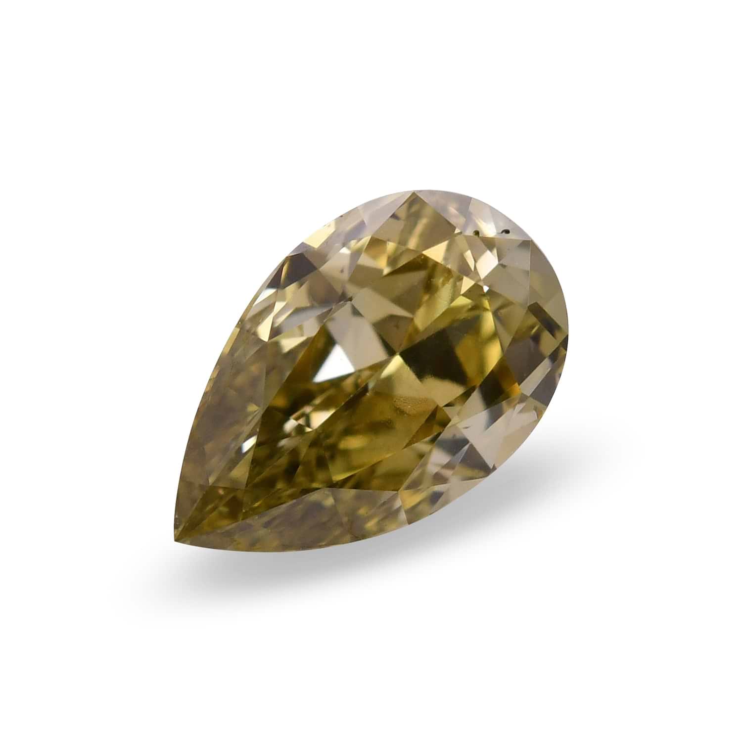 0.33 Carat Fancy Deep Grayish Greenish Yellow Pear Diamond SI1 GIA