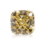 0.60 Carat Fancy Intense Yellow Cushion Diamond VVS2 GIA